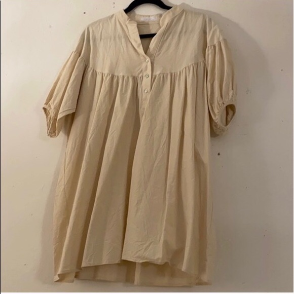 Oak and Fort Cotton Button Up Cotton Tunic Dress - Picture 2 of 7